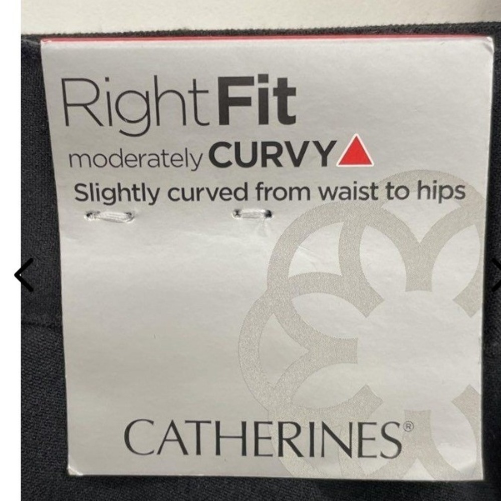 Catherines Right Fit Moderately Curvy Black Pants Plus Size 28W Dress Trousers - Picture 3 of 4